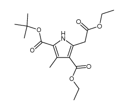 5-ethoxycarbonylmethyl-3-methyl-1H-pyrrole-2,4-dicarboxylic acid 2-tert-butyl ester 4-ethyl ester Structure
