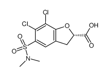 (S)-6,7-dichloro-5-(N,N-dimethylsulfamoyl)-2,3-dihydrobenzofuran-2-carboxylic acid Structure