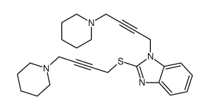 1-(4-piperidin-1-ylbut-2-ynyl)-2-(4-piperidin-1-ylbut-2-ynylsulfanyl)benzimidazole结构式