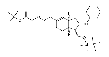 tert-butyl 2-(2-((1S,2R,3aS,7aS)-1-(((tert-butyldimethylsilyl)oxy)methyl)-2-((tetrahydro-2H-pyran-2-yl)oxy)-2,3,3a,6,7,7a-hexahydro-1H-inden-5-yl)ethoxy)acetate Structure