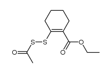 2-acetyldisulfanyl-cyclohex-1-enecarboxylic acid ethyl ester Structure