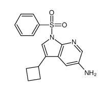 3-Cyclobutyl-1-(phenylsulfonyl)-1H-pyrrolo[2,3-b]pyridin-5-amine结构式