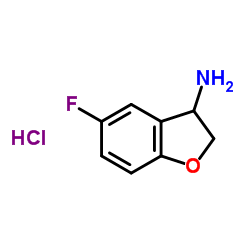 5-Fluoro-2,3-dihydro-benzofuran-3-ylamine hydrochloride structure