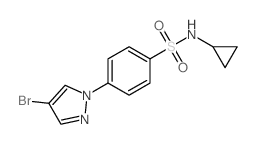 4-(4-Bromo-1H-pyrazol-1-yl)-N-cyclopropylbenzenesulfonamide Structure