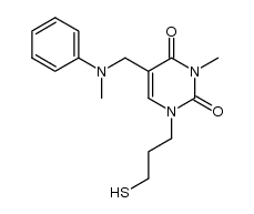 1-(3-mercaptopropyl)-3-methyl-5-((methyl(phenyl)amino)methyl)pyrimidine-2,4(1H,3H)-dione结构式