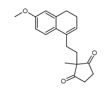 2-(2-(6-methoxy-3,4-dihydronaphthalen-1-yl)ethyl)-2-methylcyclopentane-1,3-dione Structure