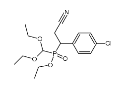 ethyl 1-(p-chlorophenyl)-2-cyano-ethyl(diethoxymethyl)-phosphinate结构式