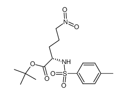 1,1-dimethylethyl (S)-5-nitro-2-(((4-methylphenyl)sulfonyl)amino)pentanoate结构式