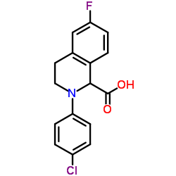 2-(4-CHLORO-PHENYL)-6-FLUORO-1,2,3,4-TETRAHYDRO-ISOQUINOLINE-1-CARBOXYLIC ACID结构式