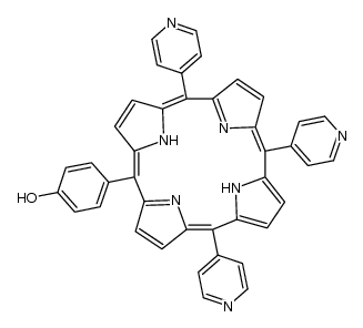 5-(4-hydroxyphenyl)-10,15,20-tris(4-N-pyridiniumyl)porphyrin结构式