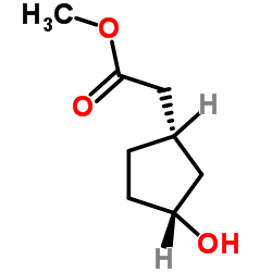 Methyl [(1S,3R)-3-hydroxycyclopentyl]acetate结构式