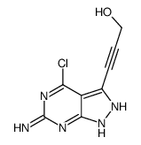 3-(6-Amino-4-chloro-1H-pyrazolo[3,4-d]pyrimidin-3-yl)-2-propyn-1- ol结构式