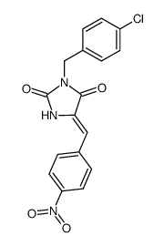 3-(4-chlorobenzyl)-5-(4-nitrobenzylidene)-2,4-imidazolidinedione Structure