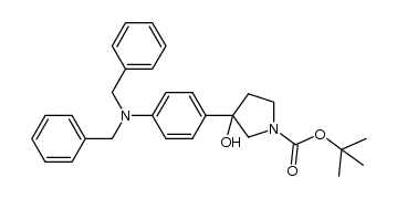 tert-butyl 3-(4-(dibenzylamino)phenyl)-3-hydroxypyrrolidine-1-carboxylate结构式