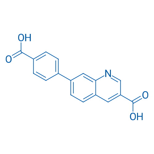 7-(4-羧基苯基)喹啉-3-羧酸结构式