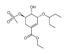 ethyl (3R,4R,5R)-3-(1-ethyl-propoxy)-4-hydroxy-5-methanesulfonyloxycyclohex-1-ene-1-carboxylate结构式