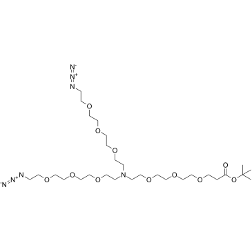 N-(t-butyl ester-PEG3)-N-bis(PEG3-azide) structure