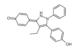 4-[4-ethyl-3-(4-hydroxyphenyl)-2-phenyl-1H-pyrazol-5-ylidene]cyclohexa-2,5-dien-1-one结构式