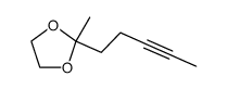 1,3-Dioxolane,2-methyl-2-(3-pentynyl)- (7CI,8CI,9CI) Structure