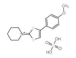 Piperidinium, {1-[4-(4-methoxyphenyl)-1,3-dithiol-2-ylidene]-,} sulfate (1:1) Structure