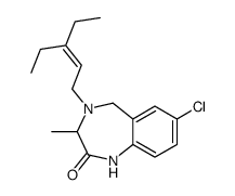 7-chloro-4-(3-ethylpent-2-enyl)-3-methyl-3,5-dihydro-1H-1,4-benzodiazepin-2-one Structure
