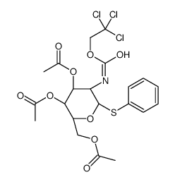苯基-3,4,6-三-O-乙酰基-2-脱氧-1-硫代-2-(2,2,2-三氯乙氧基甲酰氨基)-β-D-吡喃半乳糖苷结构式
