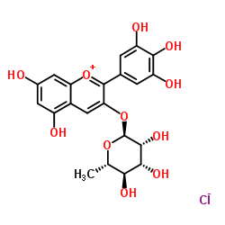 氯化飞燕草素-3-O-鼠李糖苷结构式