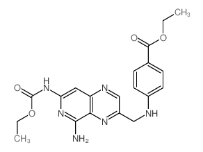 Benzoic acid,4-[[[5-amino-7-[(ethoxycarbonyl)amino]pyrido[3,4-b]pyrazin-3-yl]methyl]amino]-,ethyl ester structure