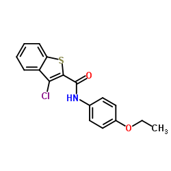 3-Chloro-N-(4-ethoxyphenyl)-1-benzothiophene-2-carboxamide结构式