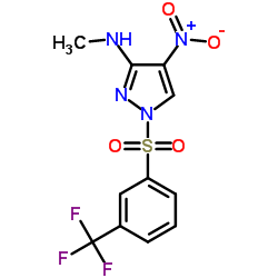 N-Methyl-4-nitro-1-{[3-(trifluoromethyl)phenyl]sulfonyl}-1H-pyrazol-3-amine结构式