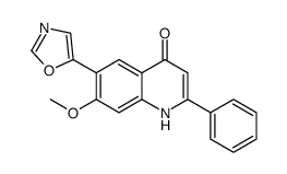 7-methoxy-6-(1,3-oxazol-5-yl)-2-phenyl-1H-quinolin-4-one结构式