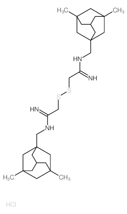 N-[(3,5-dimethyl-1-adamantyl)methyl]-2-[[N-[(3,5-dimethyl-1-adamantyl)methyl]carbamimidoyl]methyldisulfanyl]ethanimidamide Structure