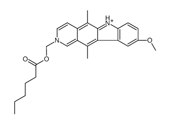 (9-methoxy-5,11-dimethyl-6H-pyrido[4,3-b]carbazol-2-ium-2-yl)methyl hexanoate结构式