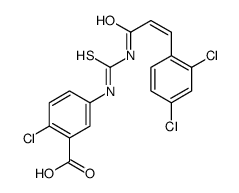 2-CHLORO-5-[[[[3-(2,4-DICHLOROPHENYL)-1-OXO-2-PROPENYL]AMINO]THIOXOMETHYL]AMINO]-BENZOIC ACID结构式