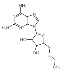 2-(2,6-diaminopurin-9-yl)-5-(ethylsulfanylmethyl)oxolane-3,4-diol structure