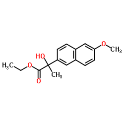 (R,S)-ethyl 2-hydroxy-2-(6-methoxy-2-naphthyl)propionate Structure