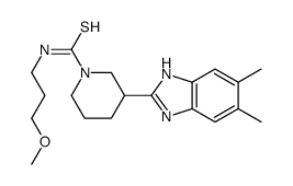 1-Piperidinecarbothioamide,3-(5,6-dimethyl-1H-benzimidazol-2-yl)-N-(3-methoxypropyl)-(9CI)结构式