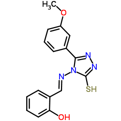 2-[(E)-{[3-(3-Methoxyphenyl)-5-sulfanyl-4H-1,2,4-triazol-4-yl]imino}methyl]phenol结构式