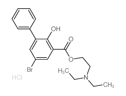 [1,1'-Biphenyl]-3-carboxylicacid, 5-bromo-2-hydroxy-, 2-(diethylamino)ethyl ester, hydrochloride (1:1) Structure