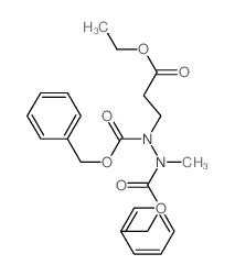 1,2-Hydrazinedicarboxylicacid, 1-(3-ethoxy-3-oxopropyl)-2-methyl-, 1,2-bis(phenylmethyl) ester结构式