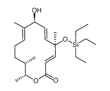 (3E,5R,6E,8S,9E,13S,14R)-8-hydroxy-5,9,13,14-tetramethyl-5-((triethylsilyl)oxy)oxacyclotetradeca-3,6,9-trien-2-one Structure