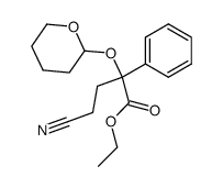 4-cyano-2-phenyl-2-tetrahydropyran-2-yloxy-butyric acid ethyl ester结构式