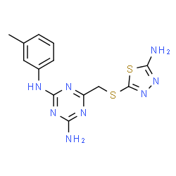 6-{[(5-Amino-1,3,4-thiadiazol-2-yl)sulfanyl]methyl}-N-(3-methylphenyl)-1,3,5-triazine-2,4-diamine Structure