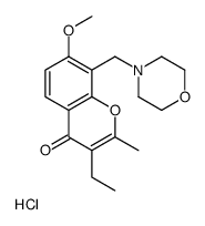 3-ethyl-7-methoxy-2-methyl-8-(morpholin-4-ium-4-ylmethyl)chromen-4-one,chloride Structure