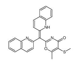 6-methyl-5-methylthio-2-(2(1H)-quinolylidene-2-quinolyl)methyl-1,3-oxazin-4-one Structure