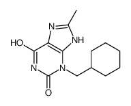 3-(cyclohexylmethyl)-8-methyl-7H-purine-2,6-dione结构式