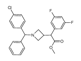 methyl {1-[(4-chlorophenyl)(phenyl)methyl]azetidin-3-yl}(3,5-difluorophenyl)acetate结构式