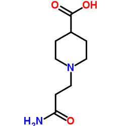 1-(3-Amino-3-oxopropyl)-4-piperidinecarboxylic acid结构式