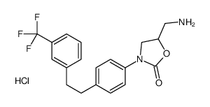 5-(aminomethyl)-3-[4-[2-[3-(trifluoromethyl)phenyl]ethyl]phenyl]oxazol idin-2-one hydrochloride结构式