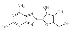 2-(3,5-diamino-2,4,7,8,9-pentazabicyclo[4.3.0]nona-2,4,6,9-tetraen-8-yl)-5-(hydroxymethyl)oxolane-3,4-diol结构式